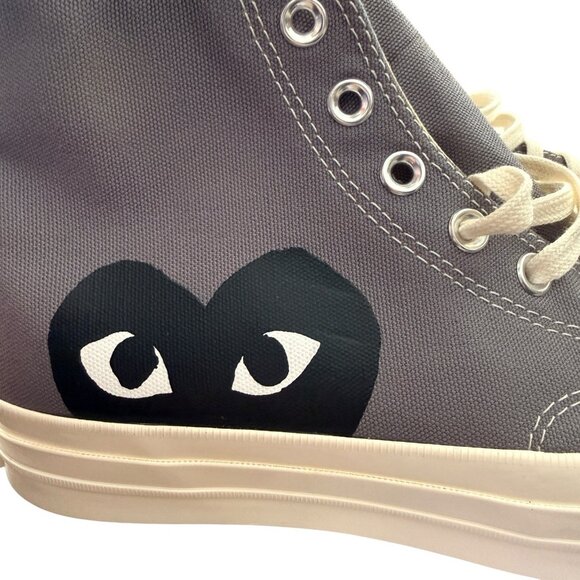 Converse Comme Des Garcons Men's 9 Hi Top Sneakers Gray Chuck 70 CDG 171847C - Picture 5 of 9